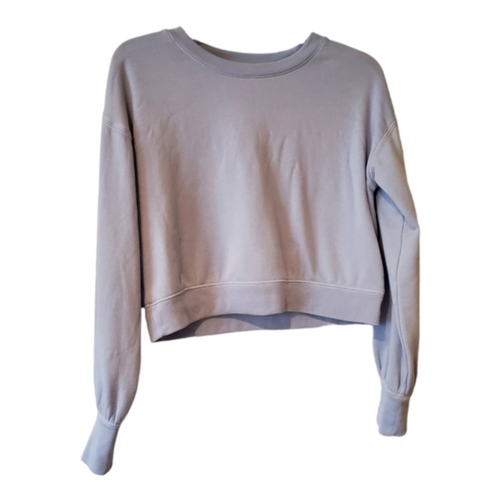 True Craft soft‎ cropped blue sweatshirt